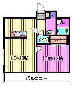グロワール38(1LDK/2階)の間取り写真