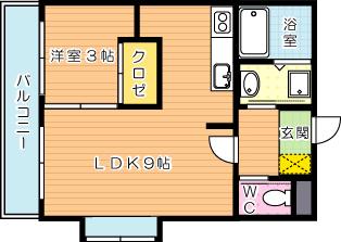 アルゴ・イマージュ千防(1LDK/4階)の間取り写真