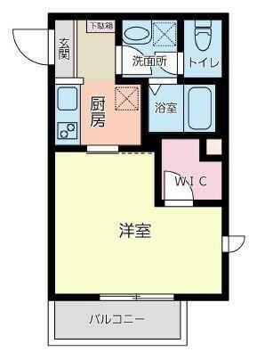 オーロラハイツ小向A棟(1K/2階)の間取り写真