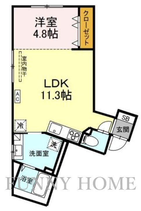 桜新町テラス(1LDK/2階)の間取り写真
