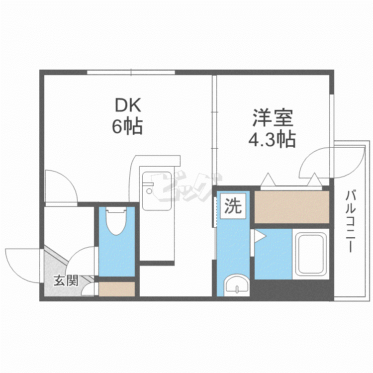 VIVACEN4(1LDK/4階)の間取り写真