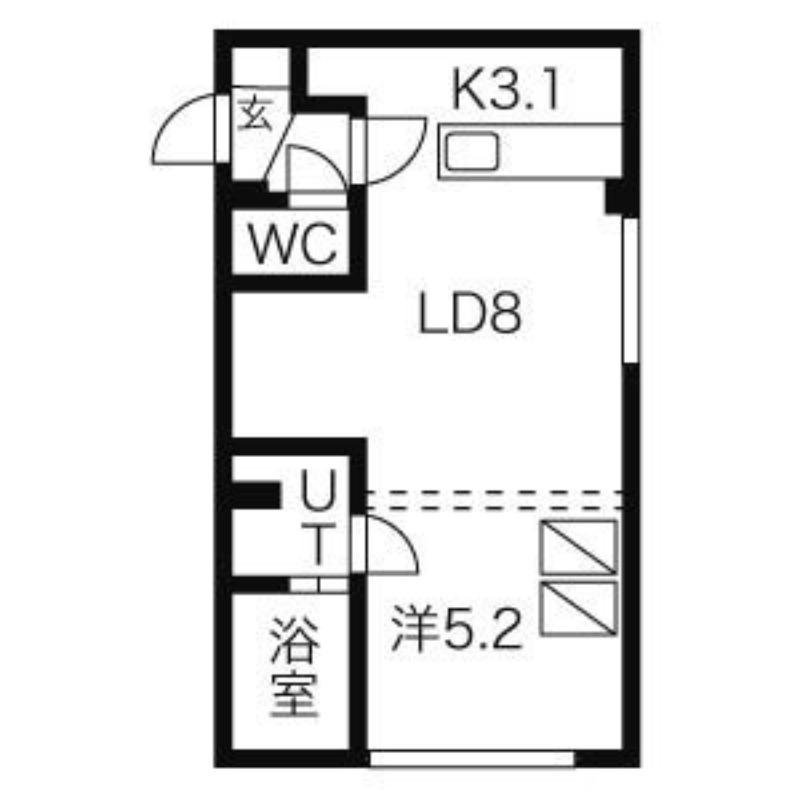 リベルタ福住(1LDK/3階)の間取り写真