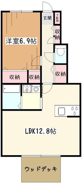 シャルムカーサ(1LDK/1階)の間取り写真