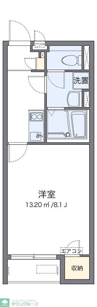 クレイノサニーハイツ2(1K/2階)の間取り写真