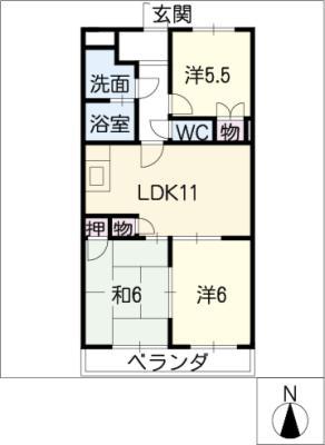 メゾングリーンヒル(3LDK/3階)の間取り写真