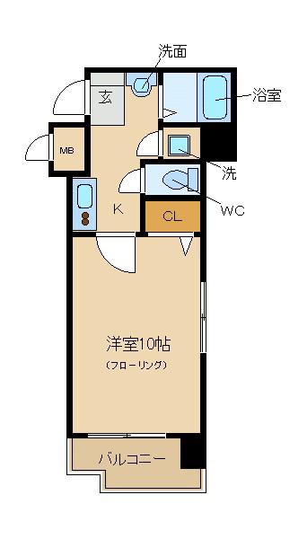 CITYLIFE新大阪(1K/5階)の間取り写真