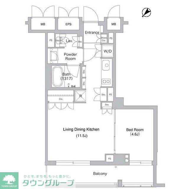 コンフォリア中野(1LDK/4階)の間取り写真