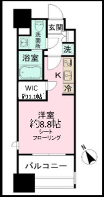 パークアクシス福岡県庁前(ワンルーム/4階)の間取り写真