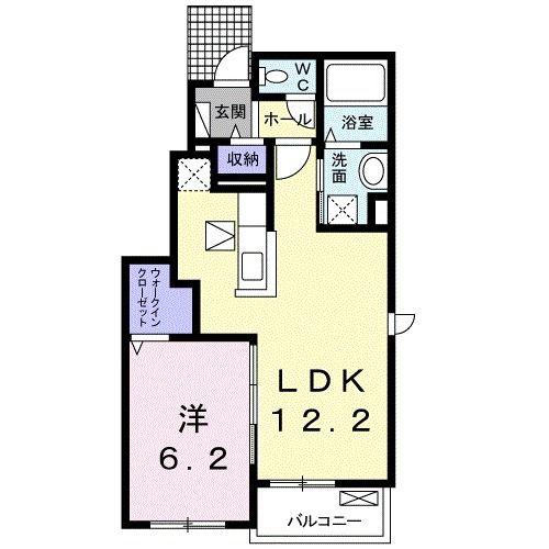 リナリア I(1LDK/1階)の間取り写真