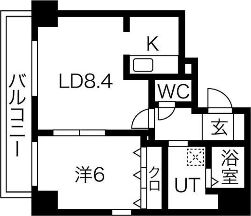 アクティ麻生南II(1LDK/4階)の間取り写真