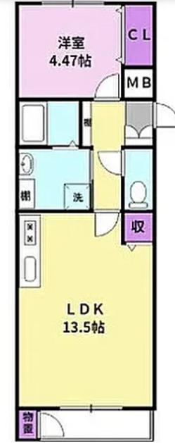 DCフラット(1LDK/3階)の間取り写真