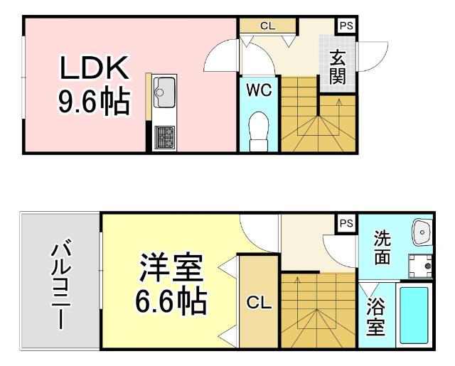 LA VITA 門司(1LDK/1階)の間取り写真