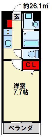 MDIグランコンディール室町(1K/6階)の間取り写真