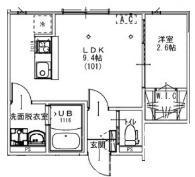 KEIAI RESIDENCE 元山II(1LDK/2階)の間取り写真