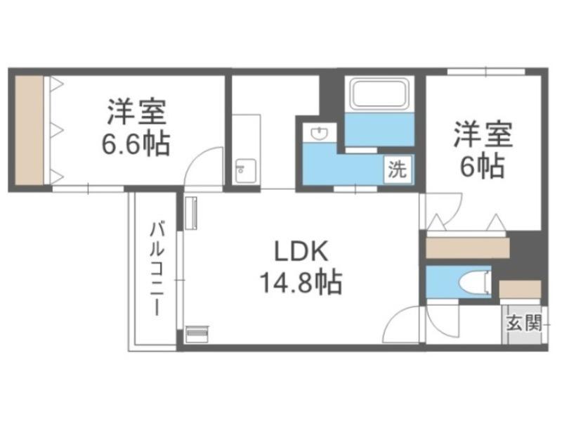 C`EST LA VIE(2LDK/3階)の間取り写真