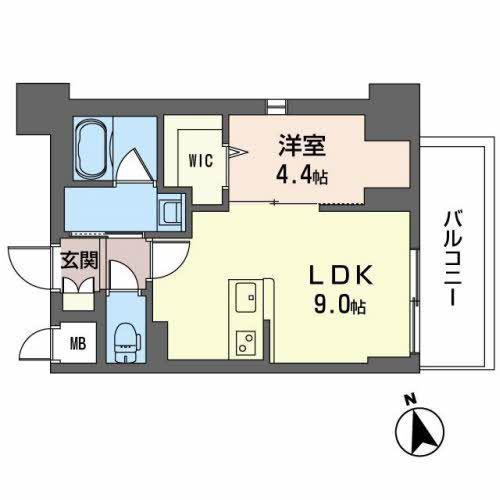 サザンクレストなんば南(1LDK/5階)の間取り写真