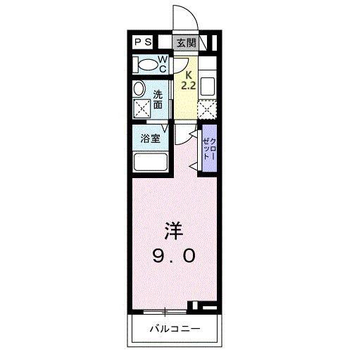 ラフレシール・ヴァン(1K/2階)の間取り写真