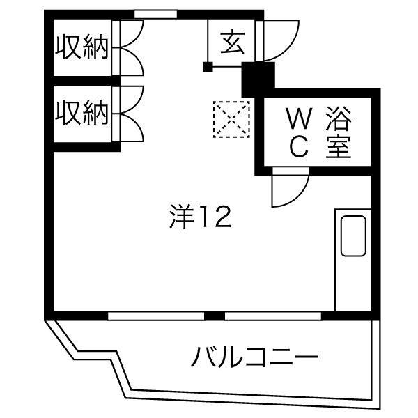 岡崎ビル(ワンルーム/4階)の間取り写真