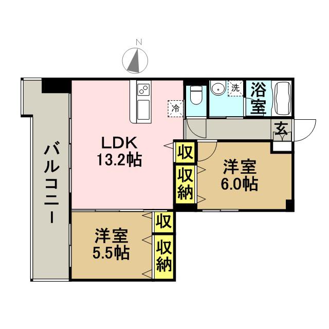 キルンズ博多駅南(2LDK/10階)の間取り写真