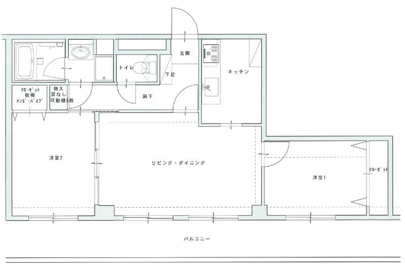 サントル田端(2LDK/2階)の間取り写真