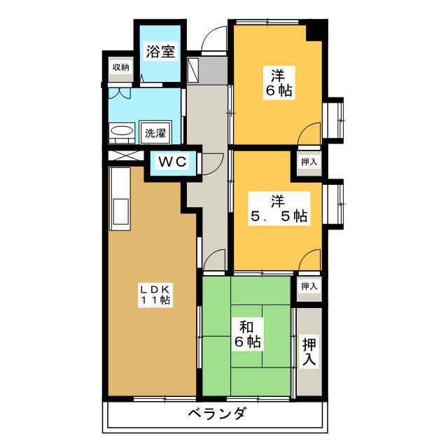 シャルマンK(3LDK/2階)の間取り写真