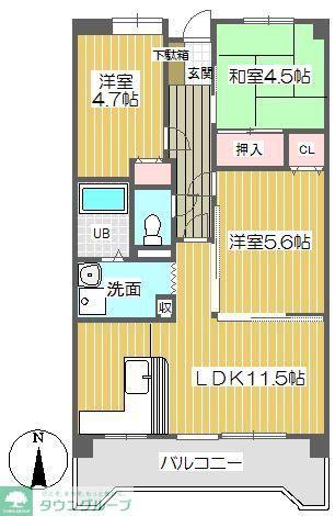 メゾン・ド・アルエット(3LDK/4階)の間取り写真