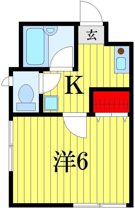 イースタイル金町(1K/2階)の間取り写真