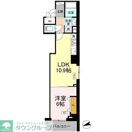 ロイジェント南池袋(1LDK/6階)の間取り写真