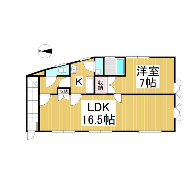 エコムハウステナント(1LDK/2階)の間取り写真