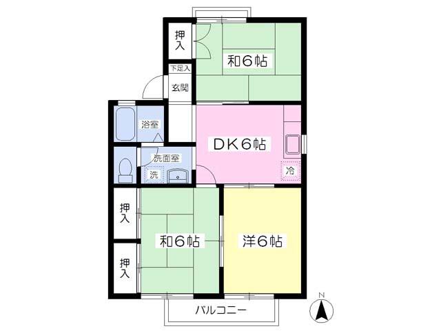 グリーンハイツ栄(3DK/2階)の間取り写真