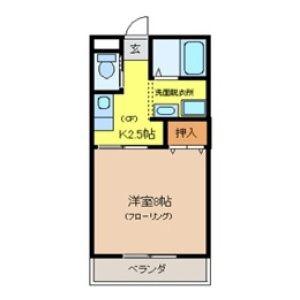 グローブハウスT(1K/2階)の間取り写真