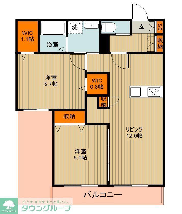 CLAIR MAISON(2LDK/2階)の間取り写真