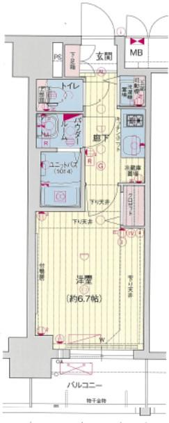 プレサンス名古屋STATIONルミアス(1K/5階)の間取り写真