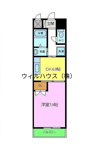 南海高野線 萩原天神駅 徒歩46分 5階建 築20年(1DK/4階)の間取り写真