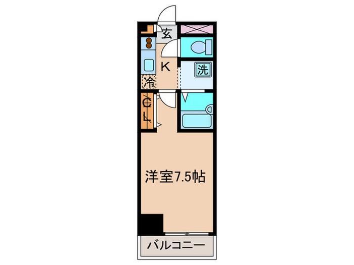 YASAKUビル(1K/9階)の間取り写真