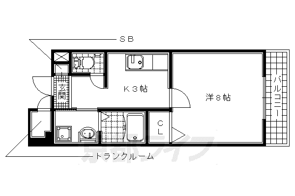 クレール興戸(1K/2階)の間取り写真