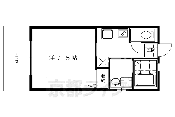 HAZUKI(1K/1階)の間取り写真