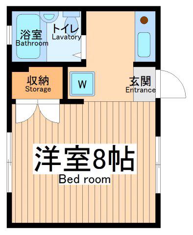 ミーツハオス(ワンルーム/2階)の間取り写真