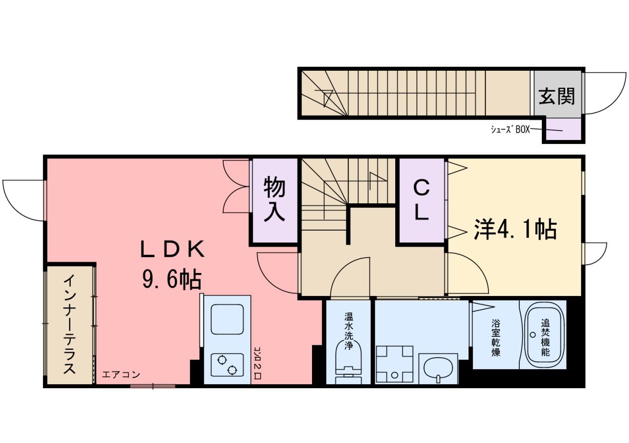 サン・メゾン波多江(1LDK/2階)の間取り写真