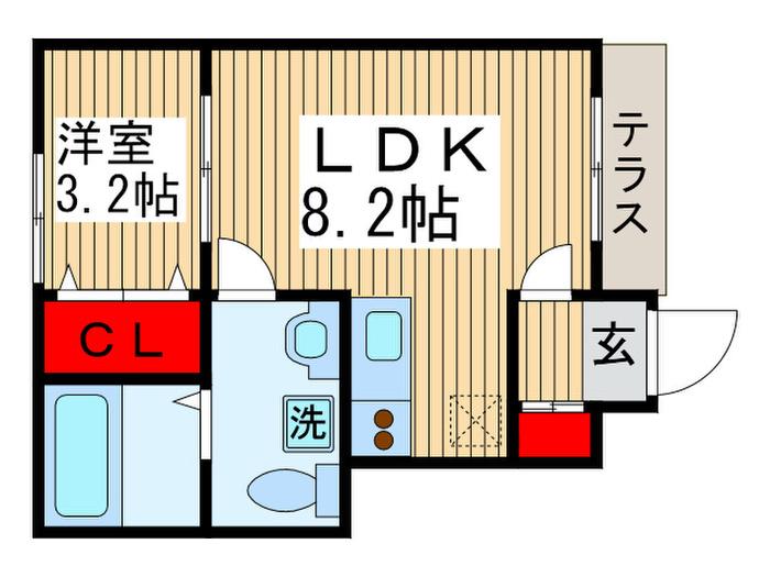 SIRO大森台(1LDK/1階)の間取り写真