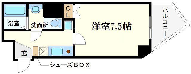 ORYZA肥後橋(1K/3階)の間取り写真