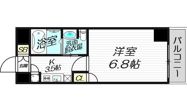 レジュールアッシュPREMIUM TWIN-II(1K/13階)の間取り写真