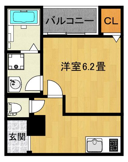 LE COCON 一宮X(1K/3階)の間取り写真