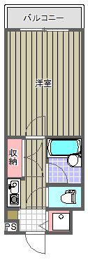 ビュートピネ早稲田(1K/2階)の間取り写真
