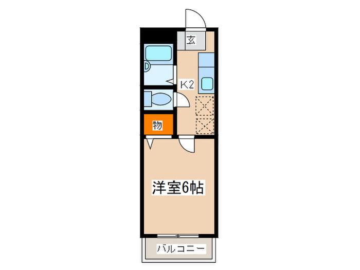 メゾンときわ(1K/1階)の間取り写真