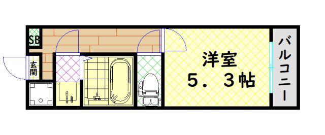 PERFECT LIFE九条 (ワンルーム/6階)の間取り写真