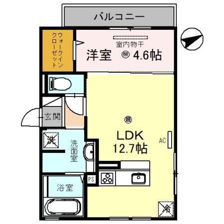 D-ROOMいえまる(1LDK/3階)の間取り写真