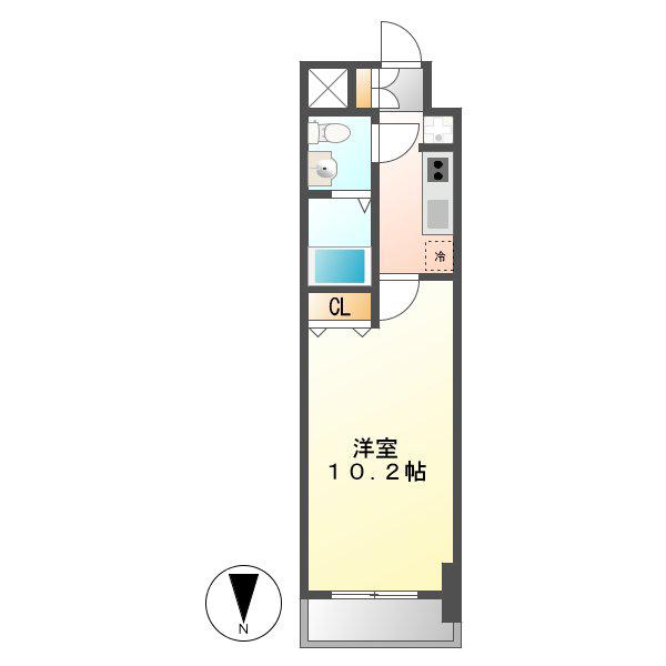 リヴシティ栄参番館(1K/9階)の間取り写真