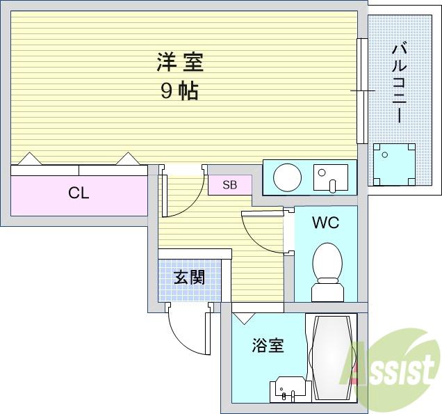 サンパレス21豊中Ⅴ(ワンルーム/3階)の間取り写真