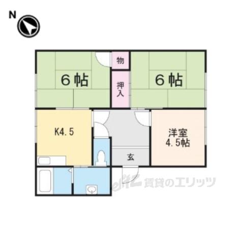 グリーンタウン國本C棟(3K/1階)の間取り写真